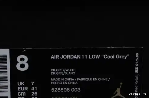 528895-003 Jordan Grey  528895-003 Retro 11 Cool  Low 0525